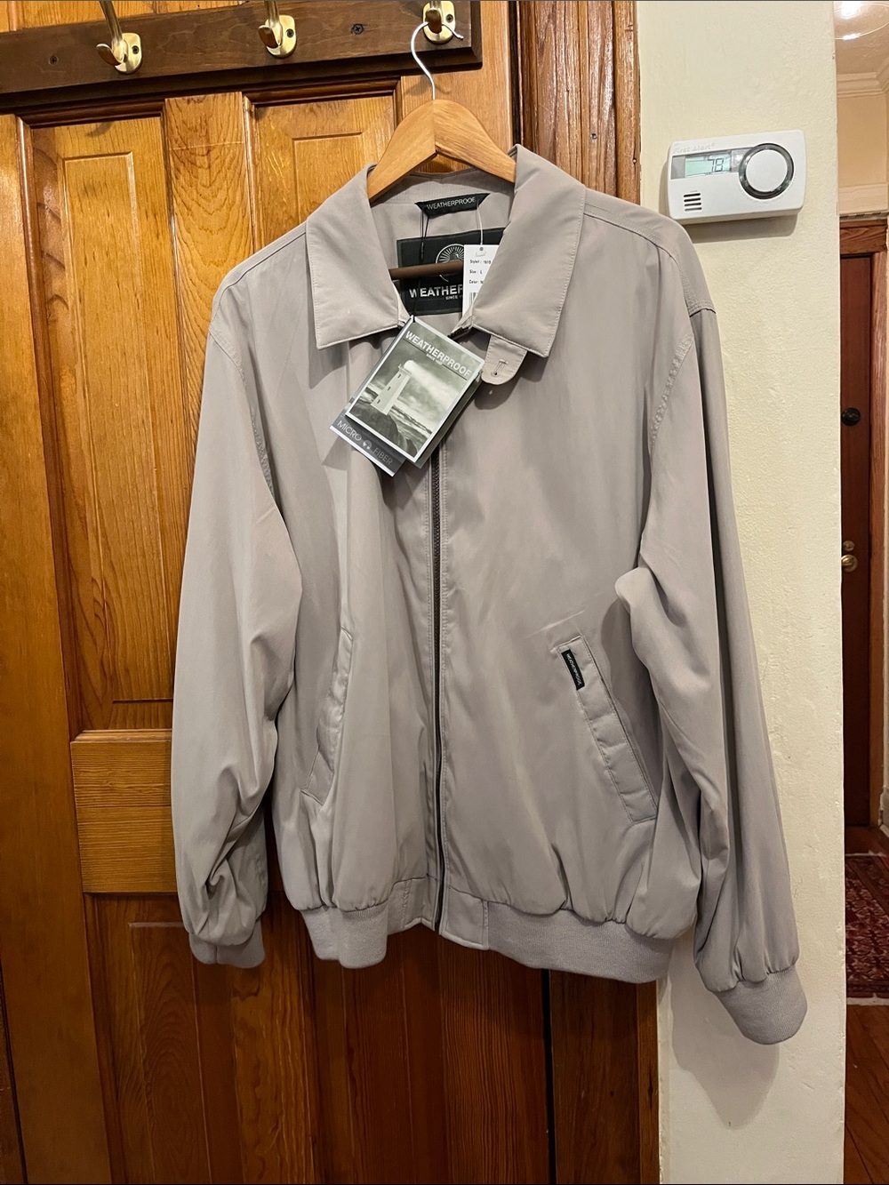Weatherproof Men’s Light Taupe Zip-Front Shirt Jacket